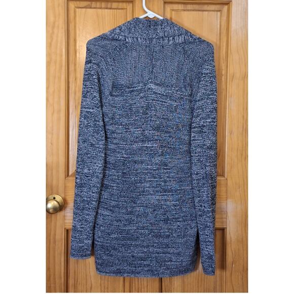 Banana Republic Sweater Women's Large Open Cardigan Navy Cream Classic Preppy - Picture 4 of 7